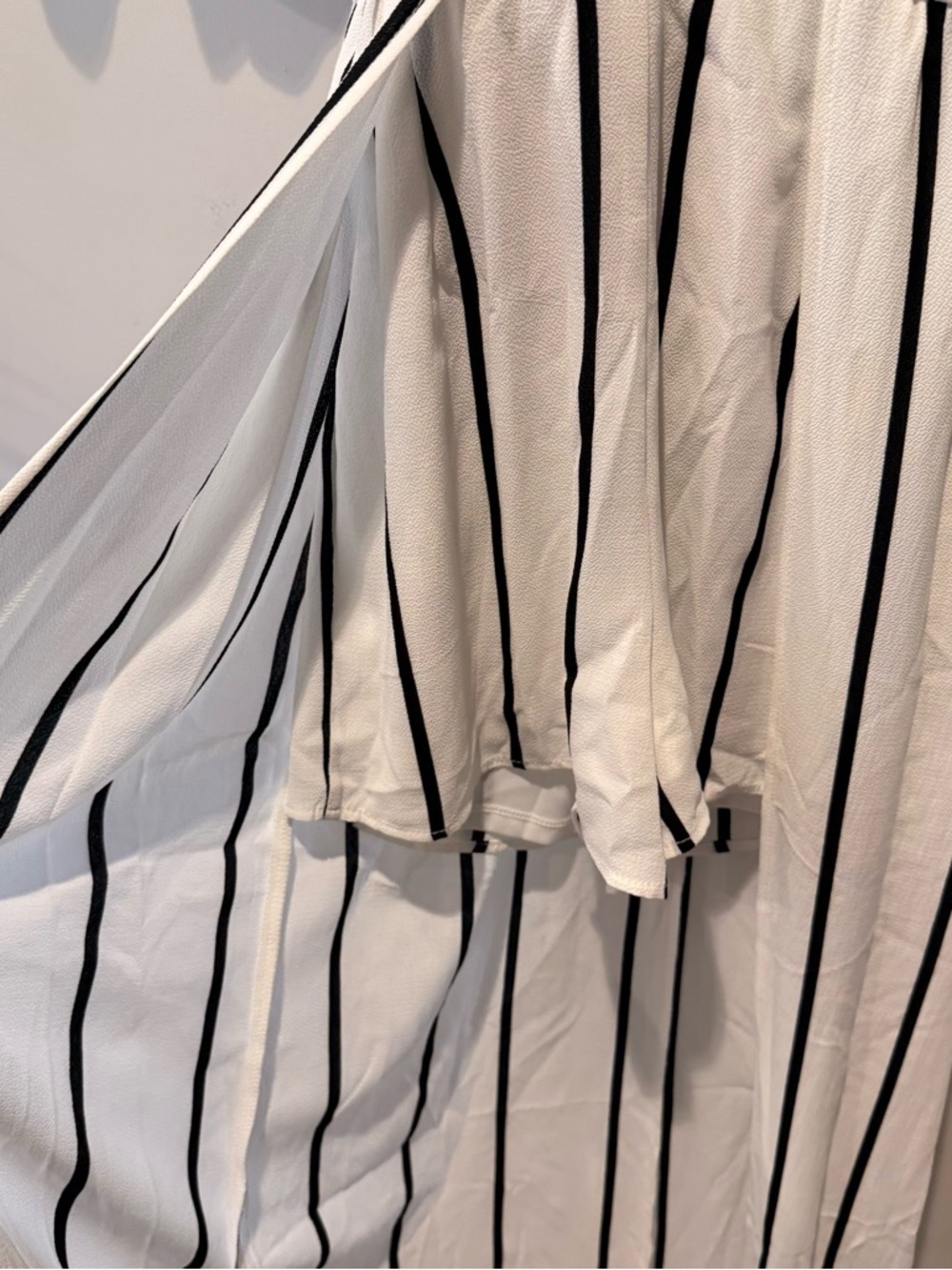 Crystal Doll White & Black Striped Walkthrough Romper - Picture 3 of 10